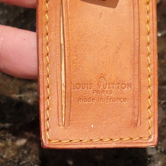 LOUIS VUITTON LEATHER LUGGAGE TAG KEEPALL - Picture 2 of 3